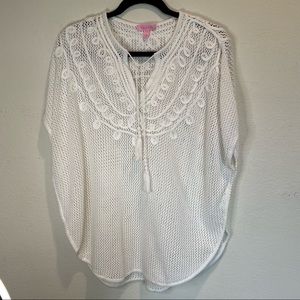 Lilly Pulitzer White Crochet Blouse